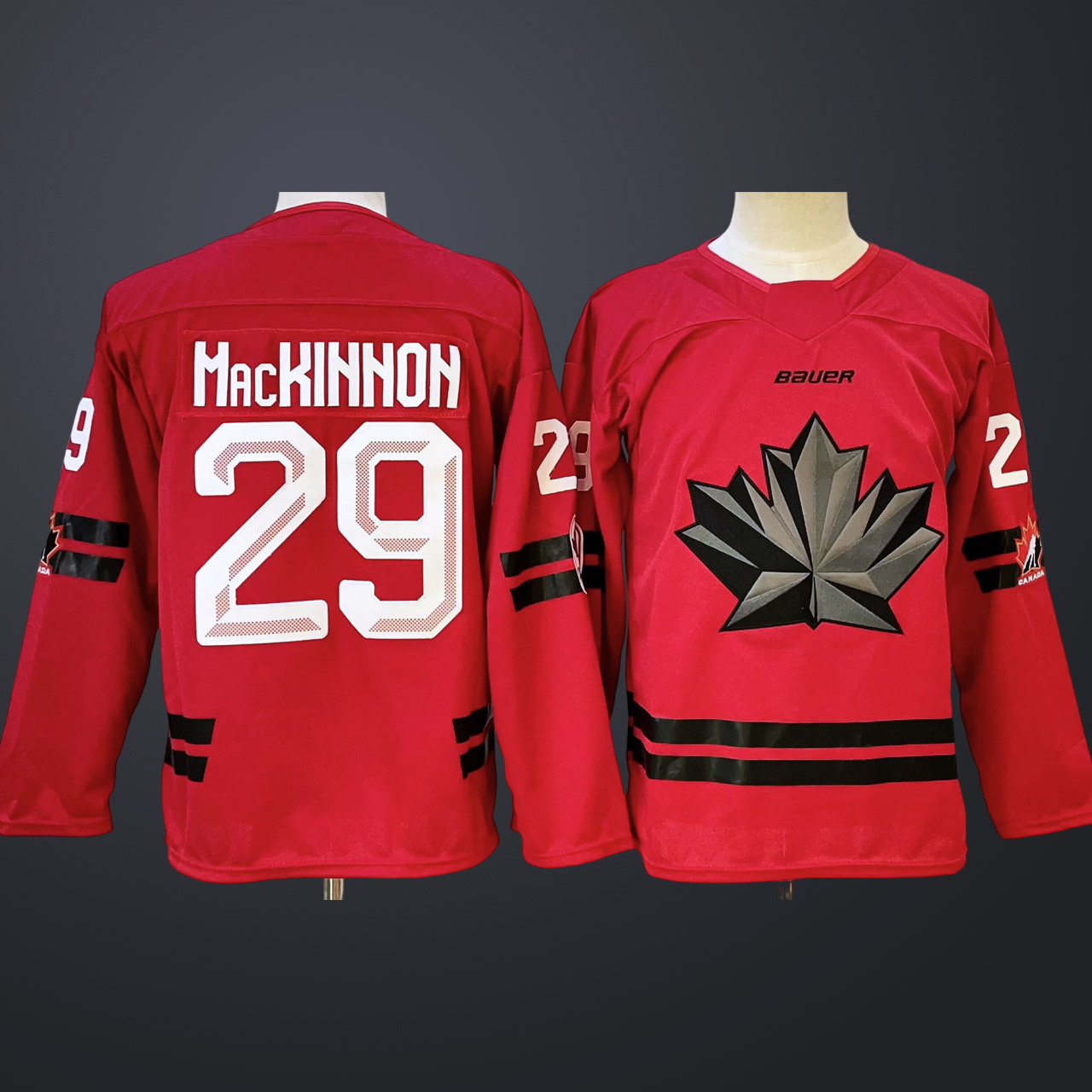 Youth Hockey Canada #29 Nathan MacKinnon Red 2026 Olympic Stitched Jersey