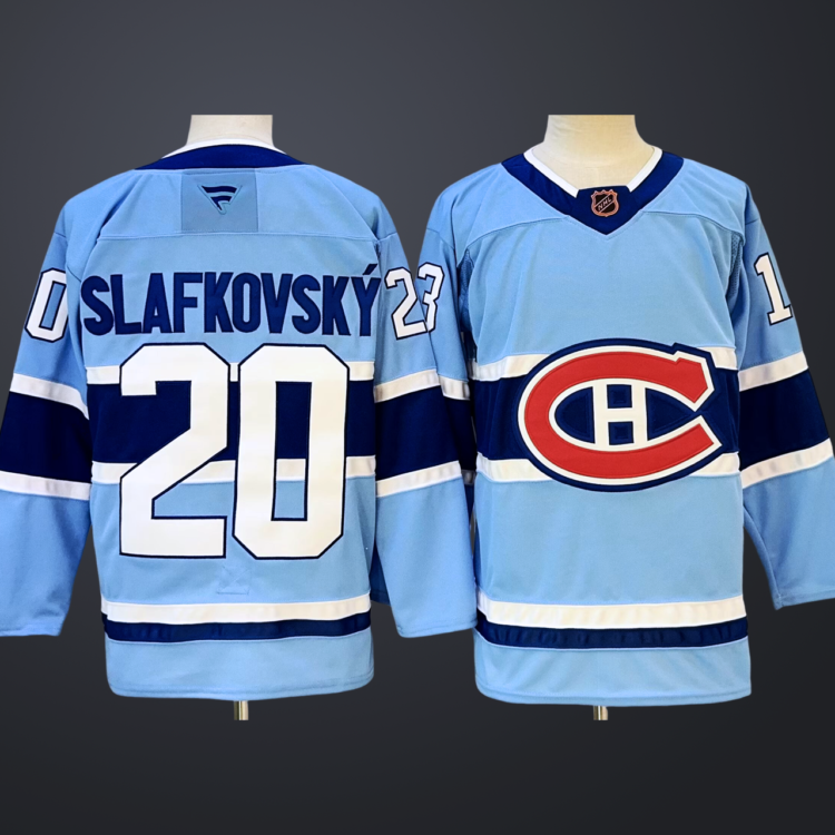 Men's Montreal Canadiens #20 Juraj Slafkovsky Jersey Blue