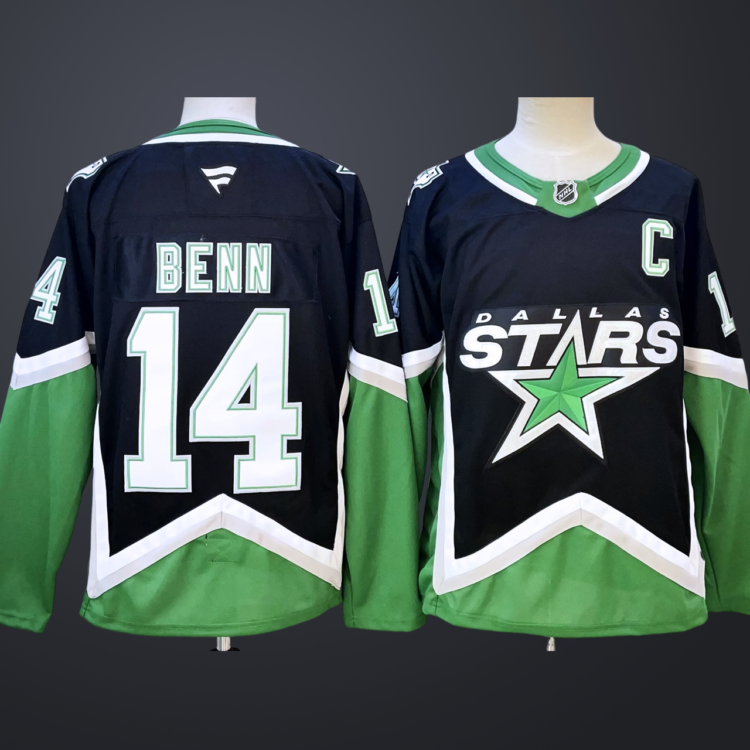 Men's Dallas Stars #14 Jamie Benn Black 202526 With C Patch Alternate Stitched Jersey