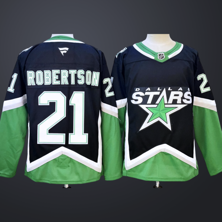 Men's Dallas Stars #21 Jason Robertson Black 202526 Alternate Stitched Hockey Jersey