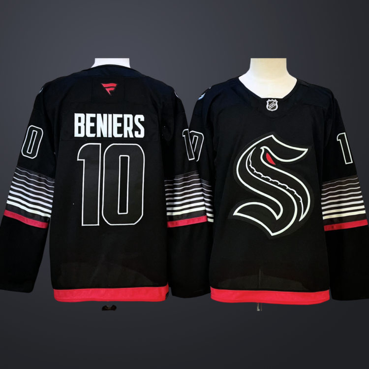 Men's Seattle Kraken #10 Matty Beniers Black 2026 Alternate Stitched Hockey Jersey