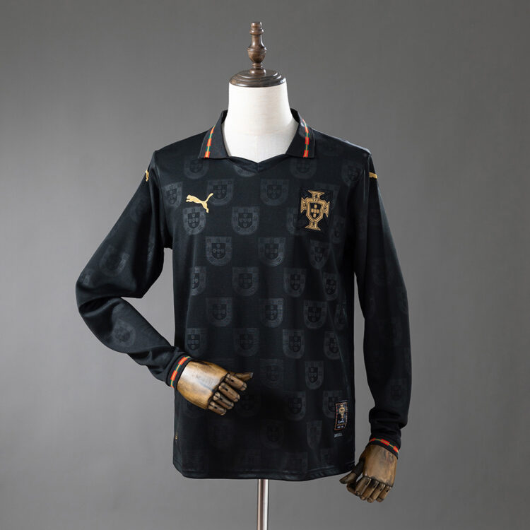 Men's Portugal 2026 Special Edition Black Panther Long-Sleeve Jersey S-4XL