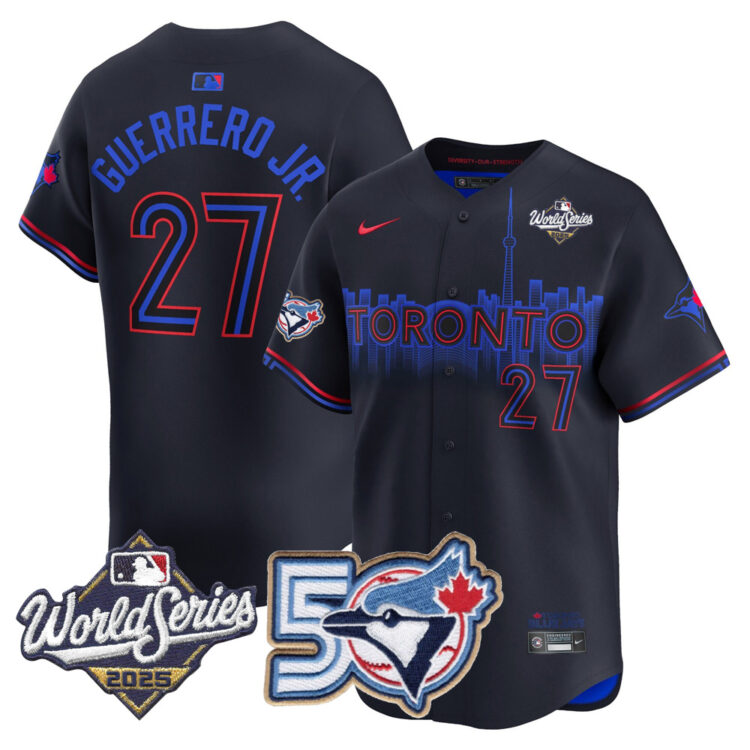 Blue Jays 50th Patch 2025 World Series City Connect #27 Guerrero JR. Stitched Jersey