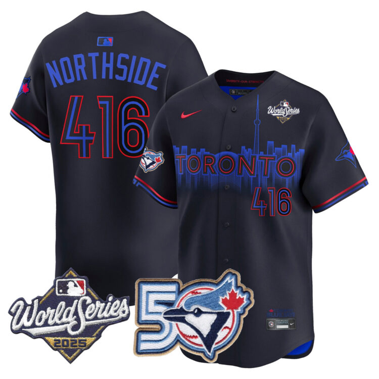 Blue Jays 50th Patch 2025 World Series City Connect #416 Northside Stitched Jersey