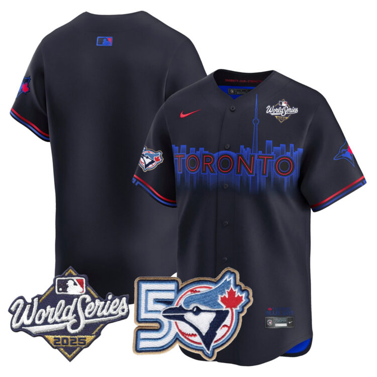 Blue Jays 50th Patch 2025 World Series City Connect Team Blank Stitched Jersey