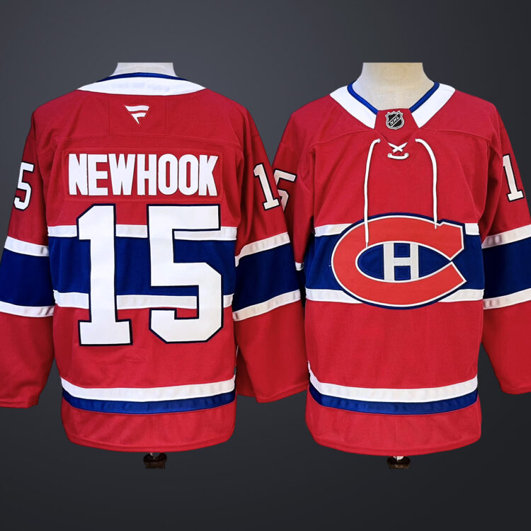 Men’s Montreal Canadiens #15 Newhook Home Stitched Jersey