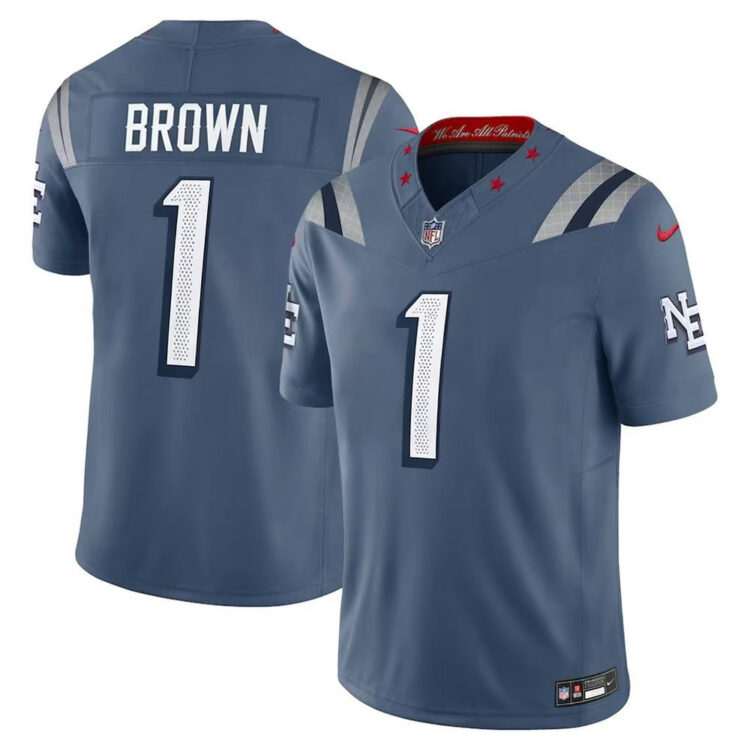 Men's New England Patriots #1 A.J. Brown Red Vapor F.U.S.E. Limited Jersey